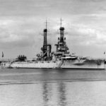 USS Arkansas BB-33 anchored, 1920-30