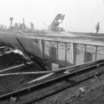 Damaged flight deck of USS Bunker Hill 3