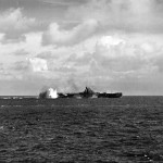 A near miss on the carrier USS Bunker Hill – 19 June 1944