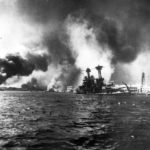 USS California sinking during the Pearl Harbor attack on 7 December 1941