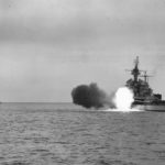 USS Colorado bombarding Okinawa on March 29, 1945
