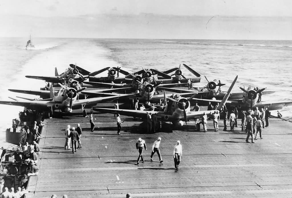 TBD on the flight deck of USS Enterprise Midway 1942