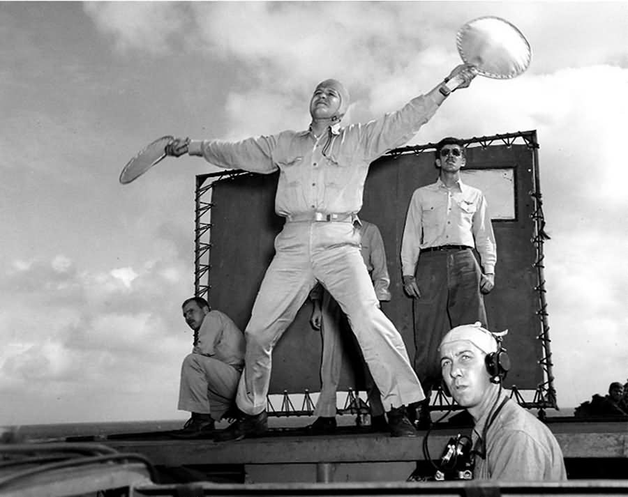 USS Enterprise CV-6 Landing Signal Officer March 1945