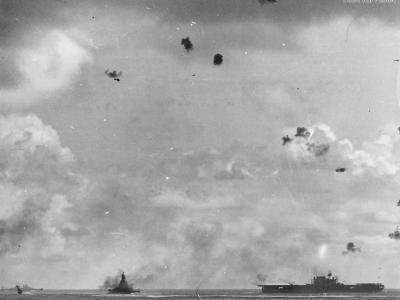 USS South Dakota and Enterprise during Battle of Santa Cruz