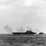 USS Enterprise narrow miss by Japanese kamikaze suicide plane 1945