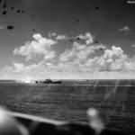 Japanese bomb explodes near carrier USS Enterprise during Battle of Santa Cruz