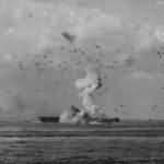 USS Enterprise hit by Japanese Kamikaze off Okinawa