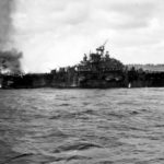 burning USS Franklin 19 March 1945