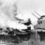 fire on aircraft carrier USS Franklin CV-13, 19 March 1945
