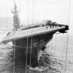 listing carrier USS Franklin CV-13 heads to New York alone