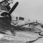 Carrier USS Hancock (CV-19) Survives Hit by Japanese Bomber