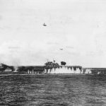 Japanese Dive Bomber Crashes on Deck of Carrier USS Hornet CV-8 1942