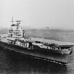 USS Hornet CV-8 bow view