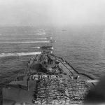 USS Idaho, LCVP and LVT Okinawa 1945