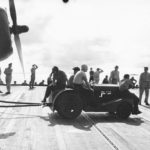 Ford 9N aircraft tug on deck of the USS Independence 1943
