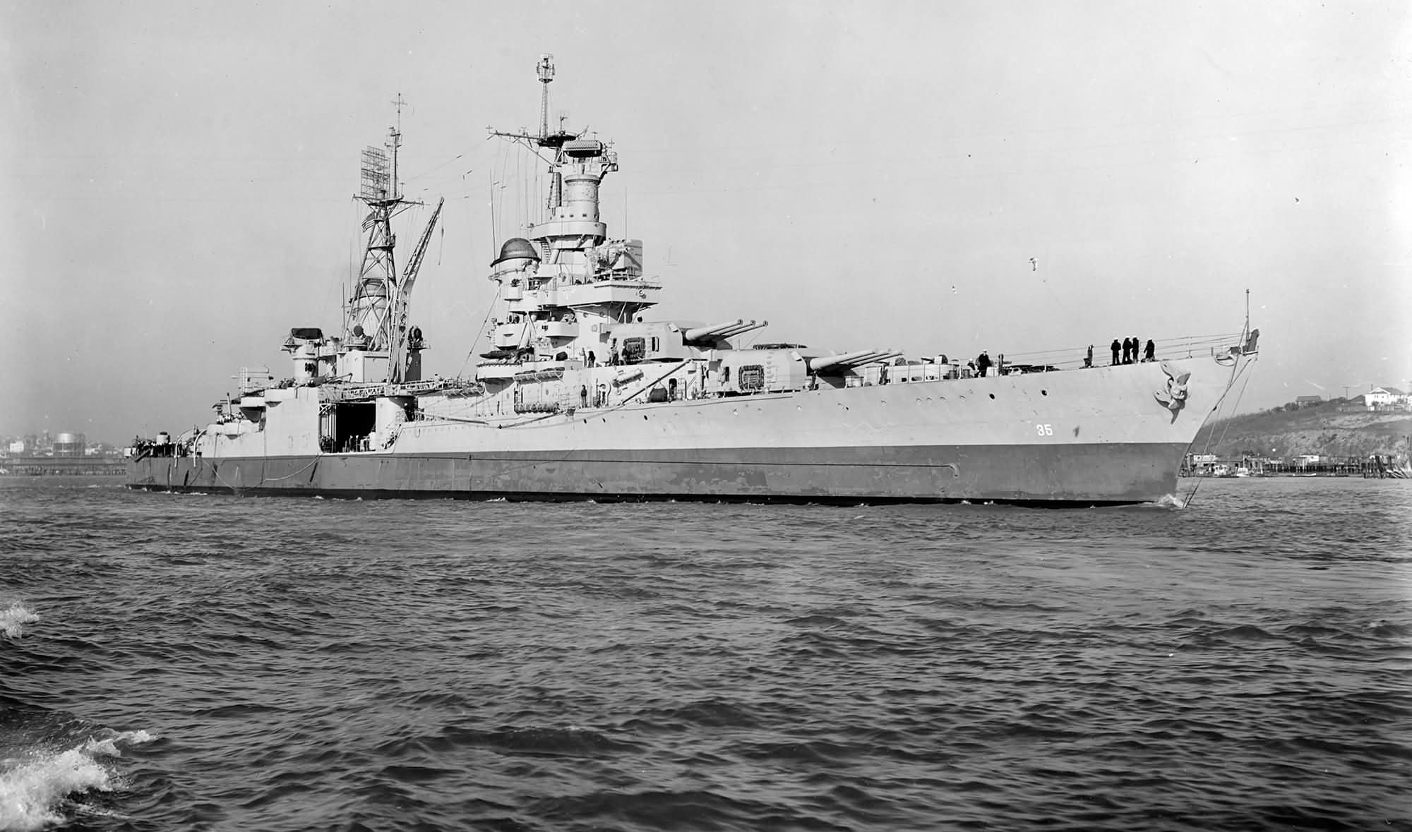 USS Indianapolis (CA-35) Mare Island Navy Yard California 9 December 1944