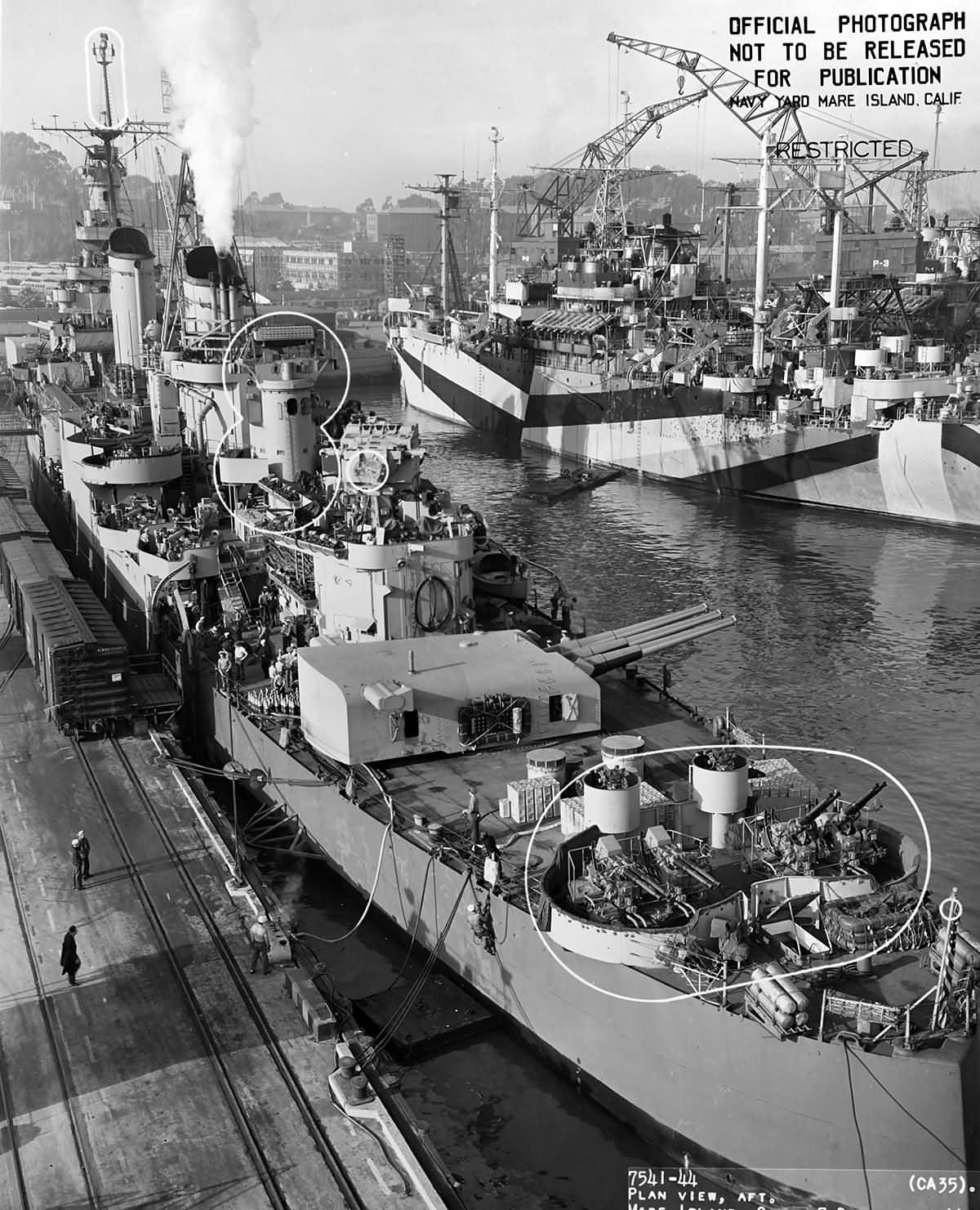 USS Indianapolis at the Mare Island Navy Yard December 1944