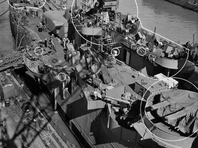 USS Indianapolis (CA-35) at the Mare Island Navy Yard following overhaul 1 May 1943