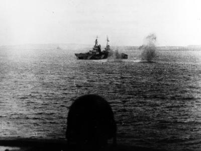 USS Indianapolis (CA-35) during the invasion of Saipan June 1944