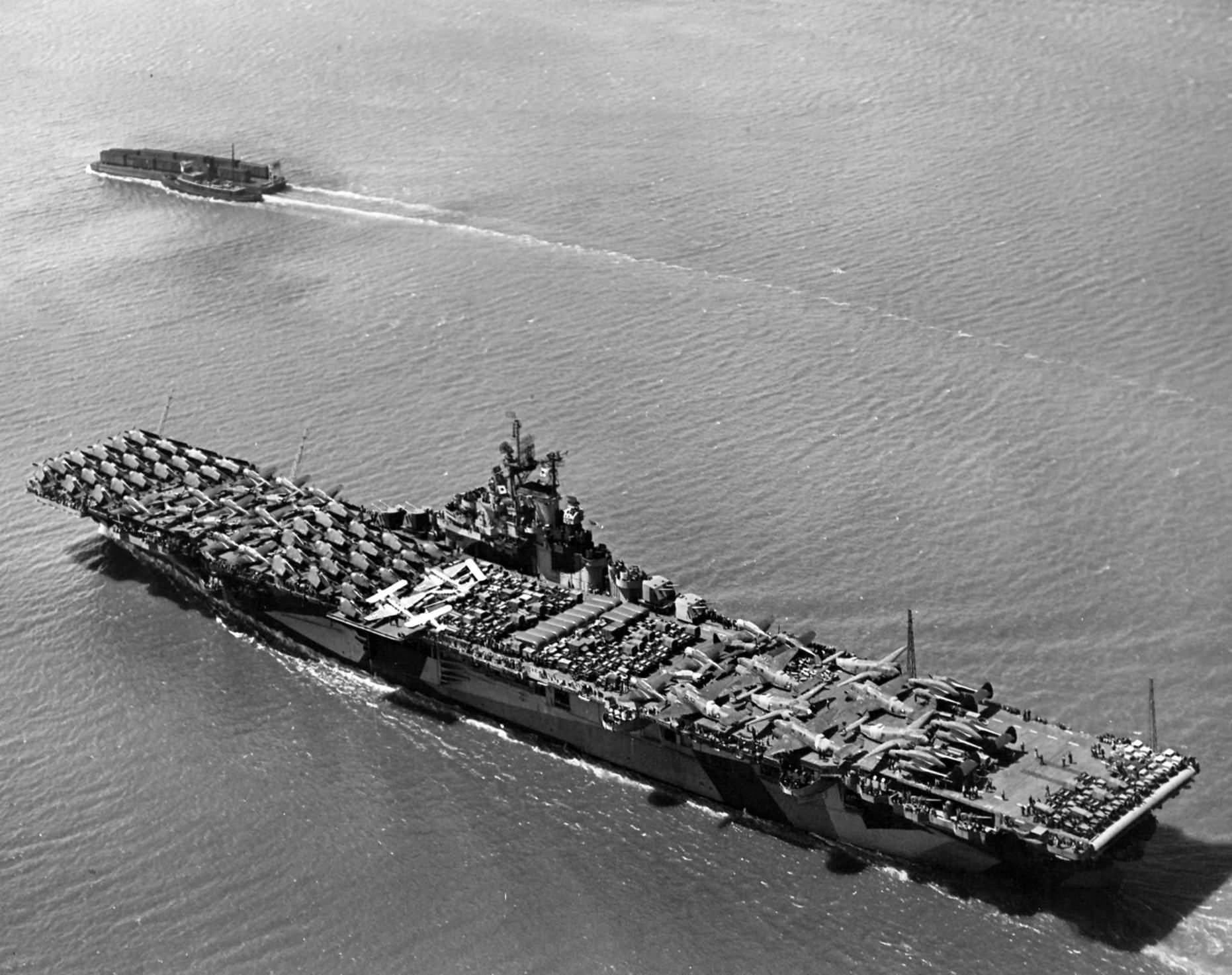 USS Intrepid pictured underway off U.S. Naval Drydocks Hunters Point near San Francisco 2