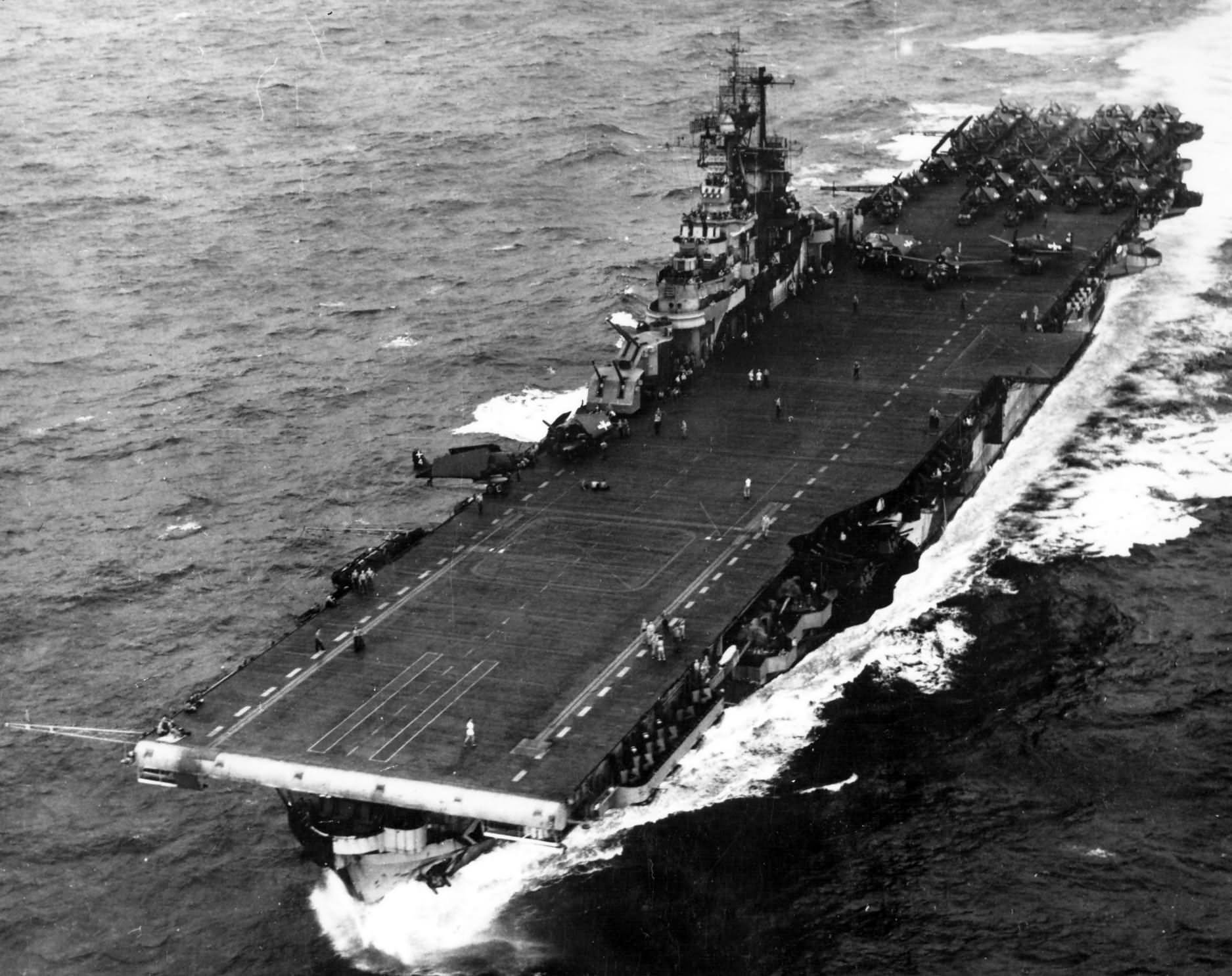 USS Intrepid CV-11 underway in the Pacific with CAG 8 embarked 1944