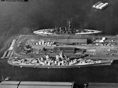 USS Iowa Maryland at Pier 91 in Seattle 17oct45