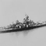 American Battleship USS Iowa BB-61 aerial view