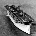 Bow view of aircraft carrier USS Langley (CV-1)