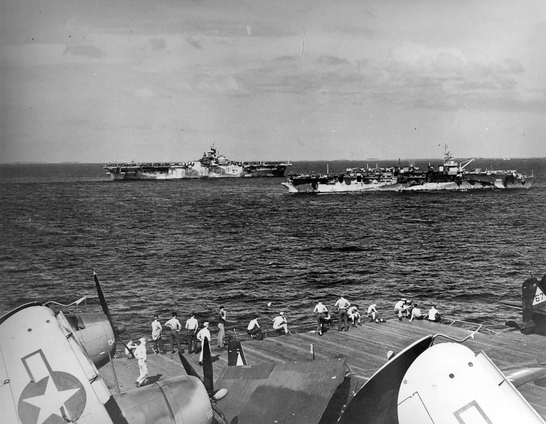 Aircraft carrier USS Langley and USS Hornet (CV-12)