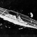 USS Lexington recovering aircraft during flight operations in the 1930s