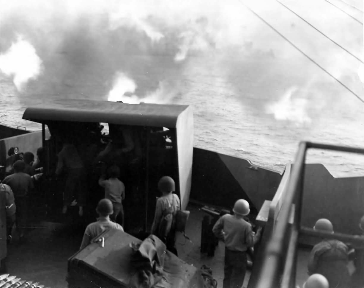Battleship USS Maryland BB-46 during Pre Invasion Bombardment of Tarawa 20 November 1943 2