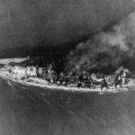USS Maryland BB-34 aerial view, 8 November 1942