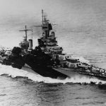 Battleship USS Maryland at sea April 1944