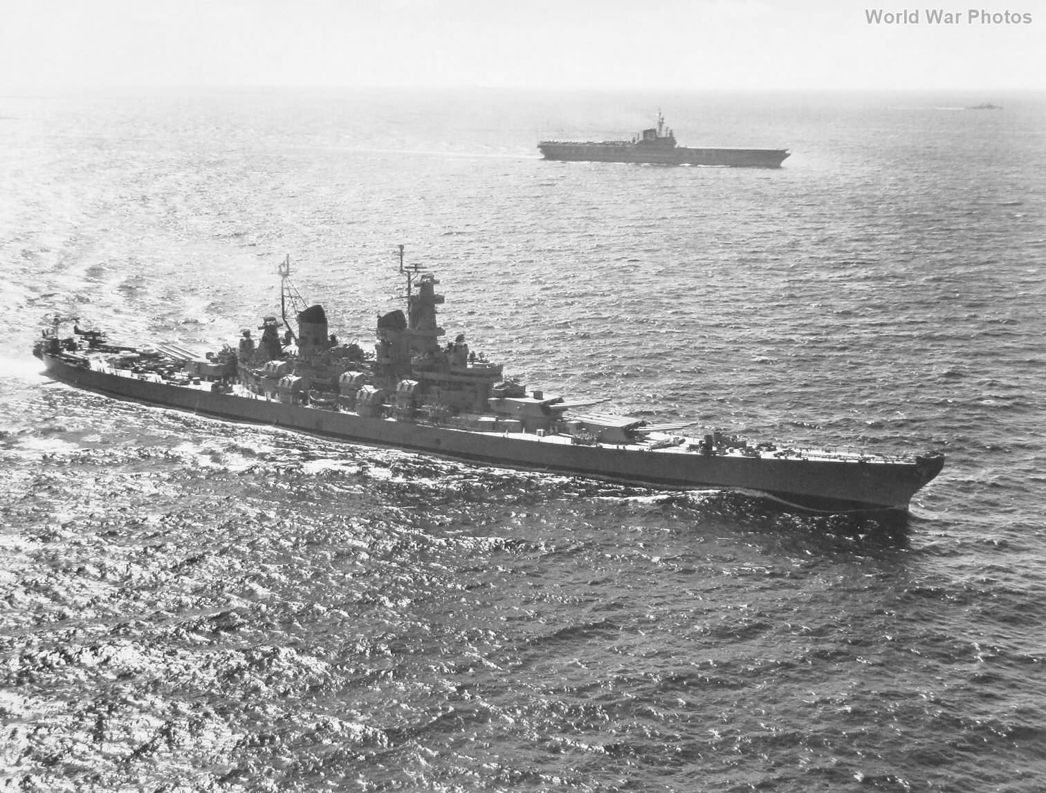 USS Missouri with USS Coral Sea at sea
