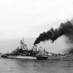 Battleship USS Missouri underway in 1945