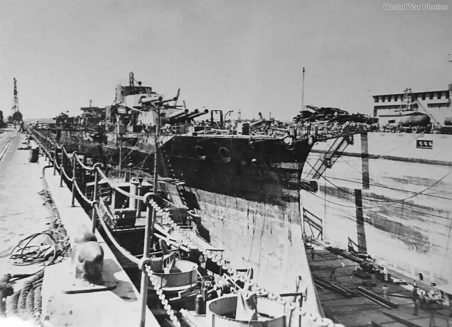 USS Oklahoma in drydock No. 2, at the Pearl Harbor