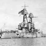 Stern view of Battleship USS Oklahoma BB-37