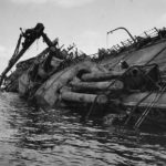 Wreckage of Battleship USS Oklahoma (BB-37) Raised After Pearl Harbor Attack 1943