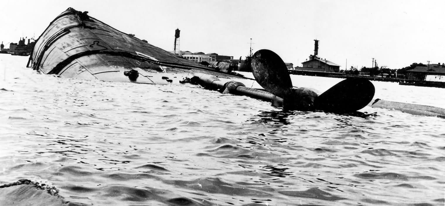 propellers of the capsized battleship USS Oklahoma 1941