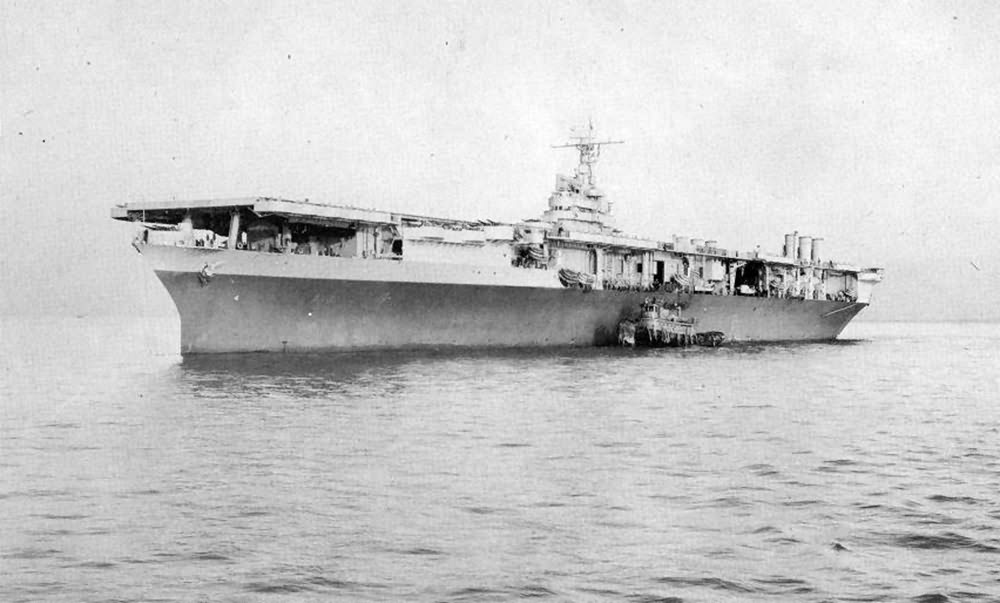 USS Ranger (CV-4) port bow view January 1943