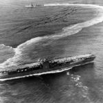 USS Ranger (CV-4) underway with an escort on 27 October 1943