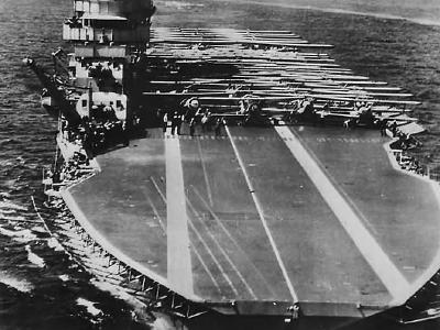 Carrier USS Saratoga CV-3 bow