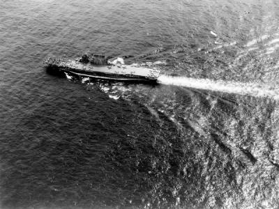 USS Saratoga CV-3 underway – 8 February 1944