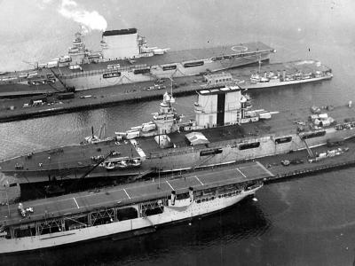 Aircraft carriers: USS Langley (CV-1), USS Saratoga (CV-3) and USS Lexington (CV-2)