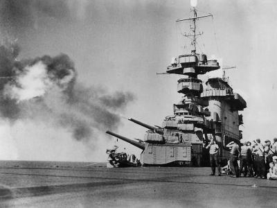 USS Lexington or the Saratoga firing its 8 inch guns