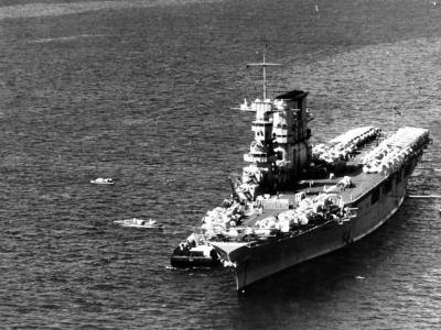 USS Saratoga CV-3 photographed before the war
