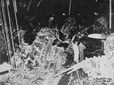 USS Saratoga CV-3 destroyed hanger deck February 1945