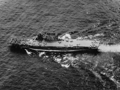 USS Saratoga in 1945