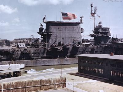 USS Saratoga CV-3 moored at Ford Island