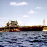 USS Saratoga at Ford Island Pearl Harbor 1944
